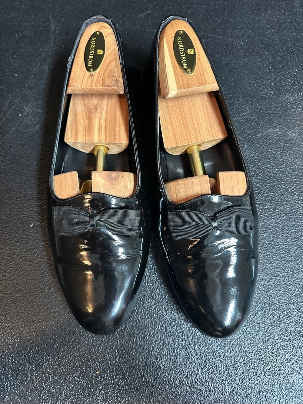 Adolfo Italian Black Patent Dress Loafers 8.5M